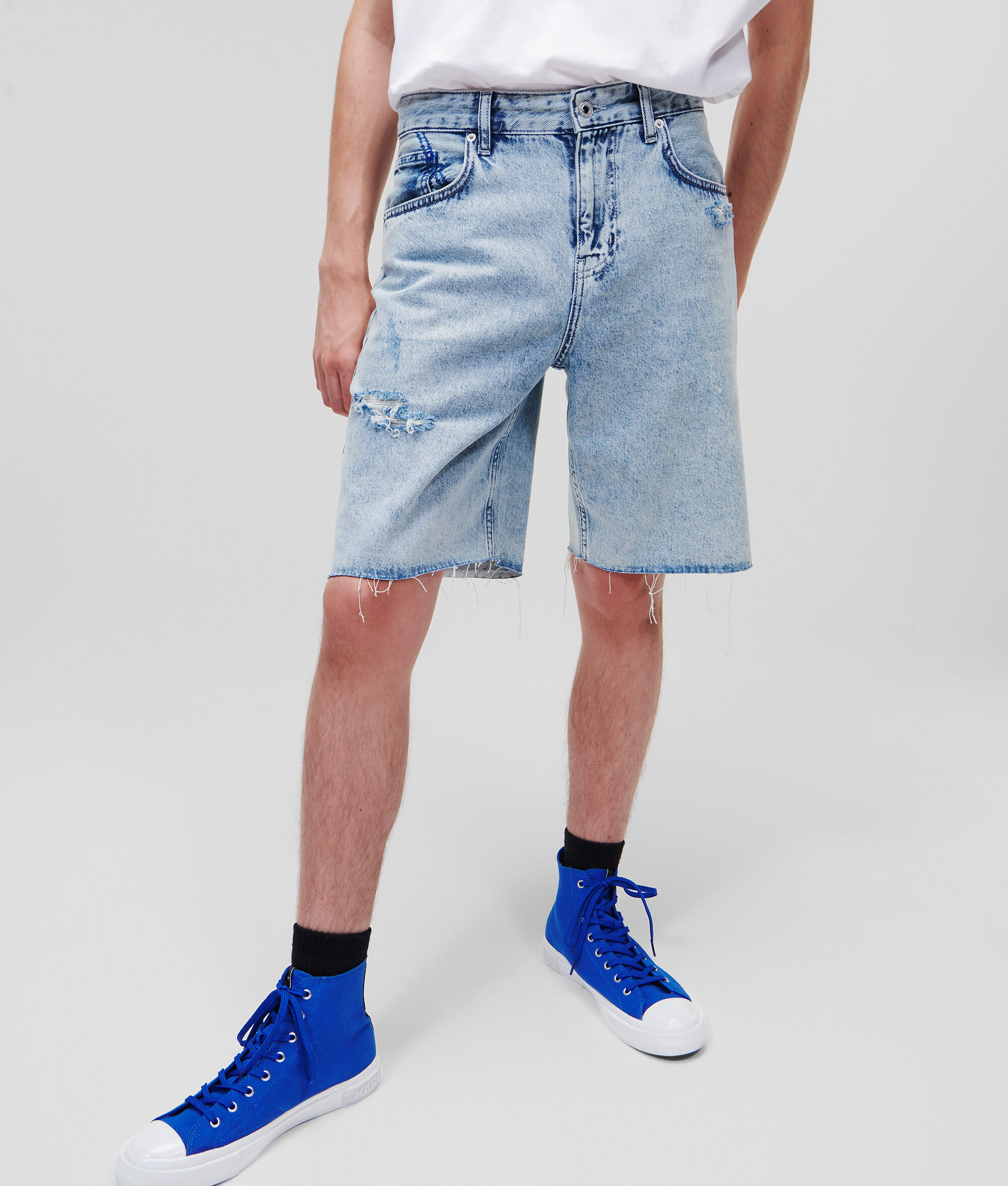 (image for) Stunning KLJ RELAXED DISTRESSED DENIM SHORTS